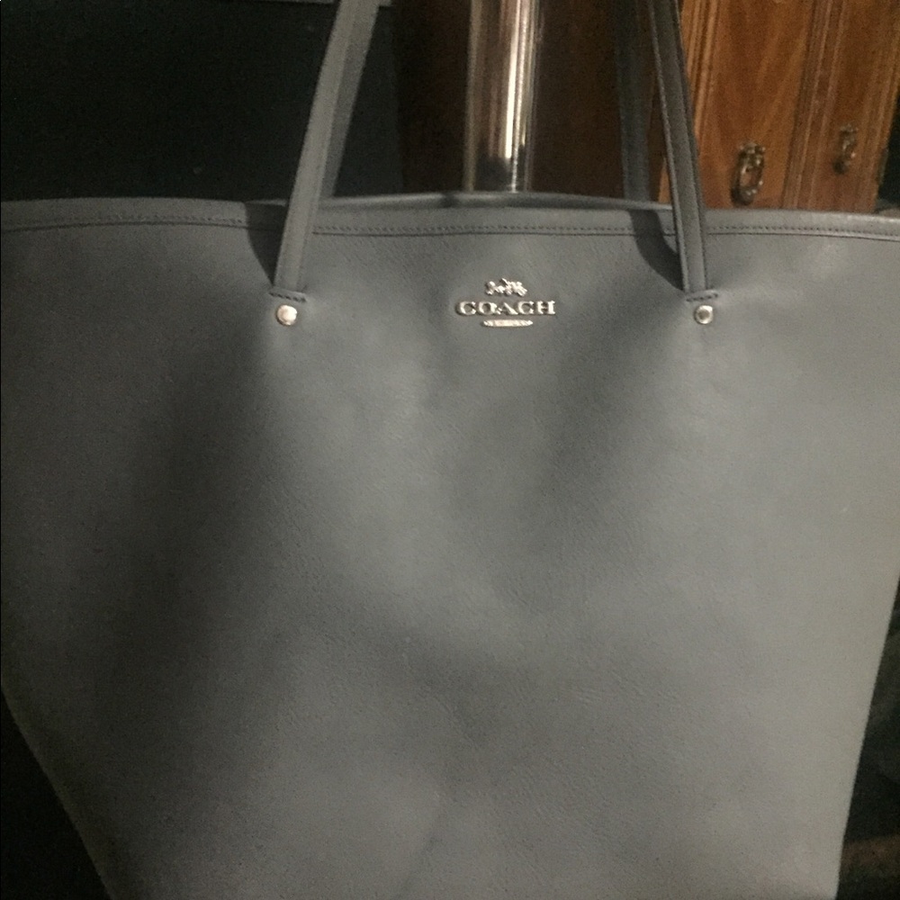 Coach Gray Leather large Tote bag